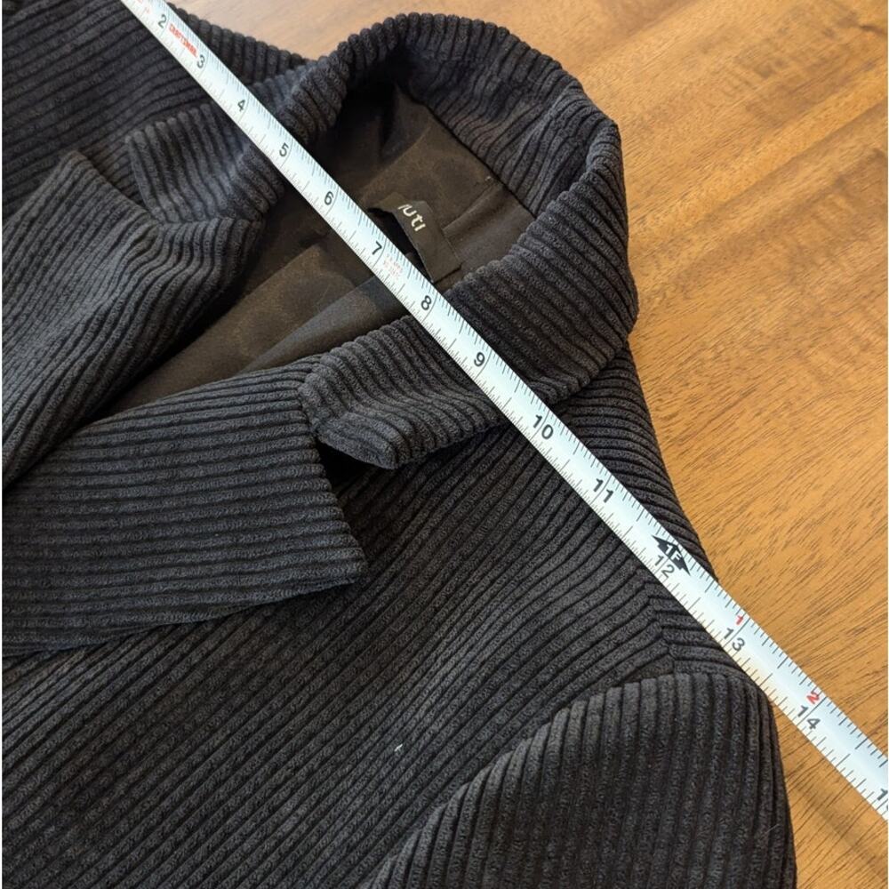 Ruti Corduroy Double-Breasted Blazer Jacket Womens Black Long Sleeve - Picture 5 of 11